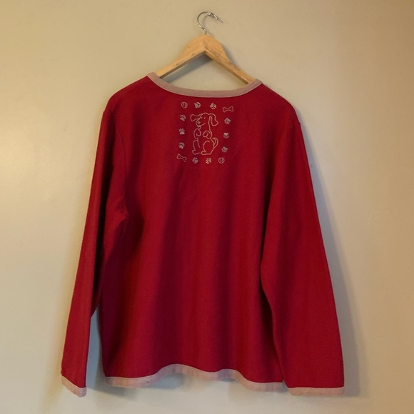 CHRISTOPHER & BANKS Cardigan for Puppy Lovers dog sweater 1x - Picture 7 of 9
